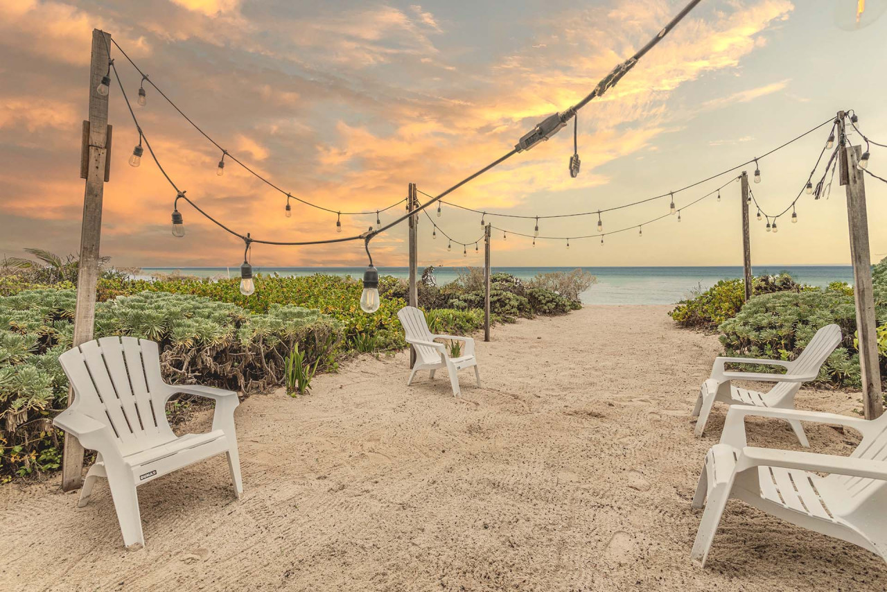 Beach house sunset
